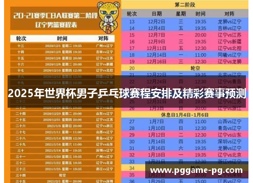 2025年世界杯男子乒乓球赛程安排及精彩赛事预测