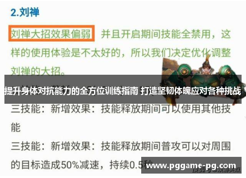 提升身体对抗能力的全方位训练指南 打造坚韧体魄应对各种挑战